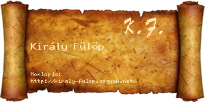 Király Fülöp névjegykártya