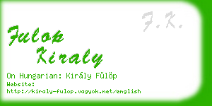 fulop kiraly business card